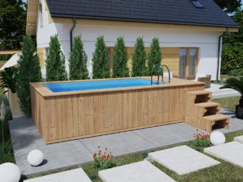 Basen Drewniany z wkładem polipropylenowym 480cm x 240cm (THERMO DREWNO)