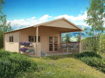 Domek drewniany z Tarasem KIRA 500cm × 790cm